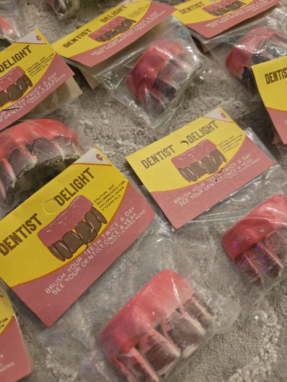 Lot Of 37 Vintage Dentist Delight Fake Halloween Teeth